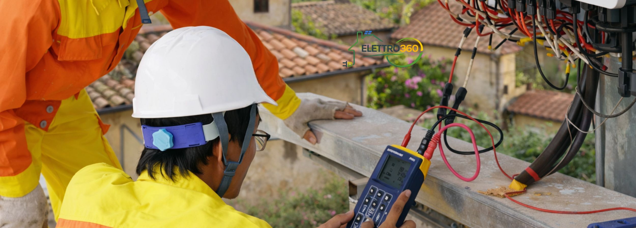 Tecnico elettricista mentre lavora a Firenze